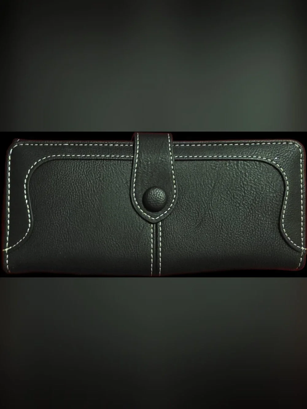 Black Wallet with Contrast Stitching